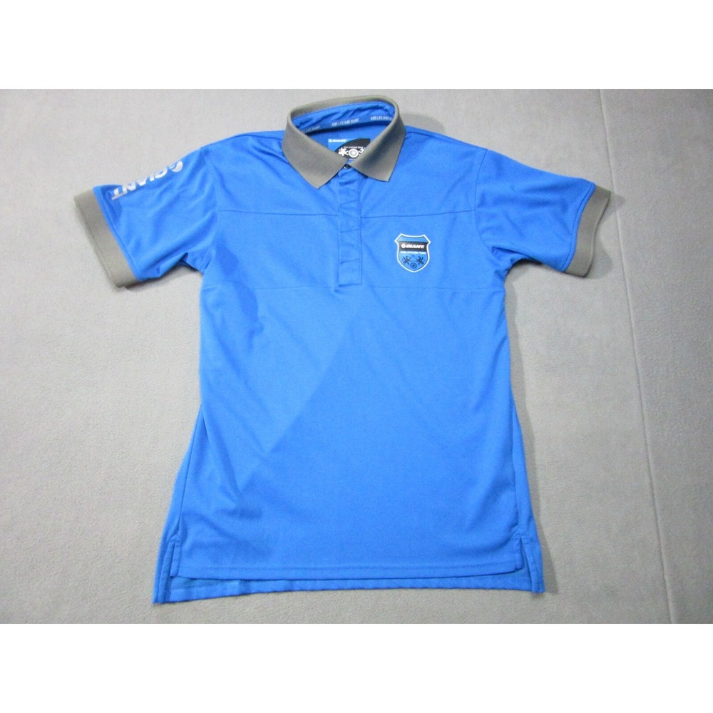 Giant Polo Shirt Mens Medium Blue Pro Cycling Team Short Sleeve Stretch Biking